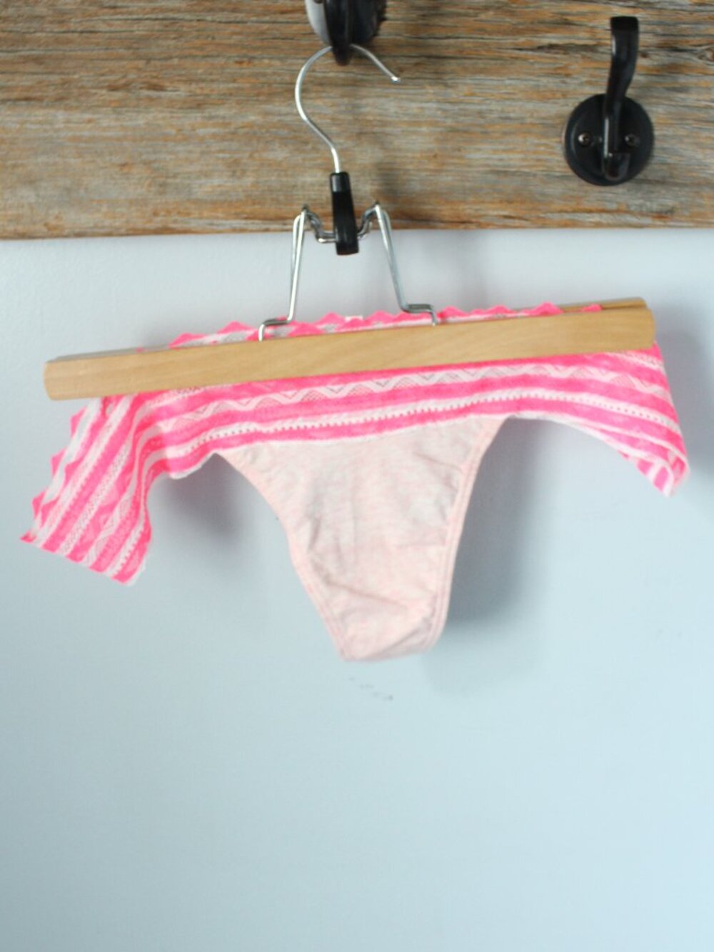 Pink Victoria's Secret Size L Thong Lace Waist